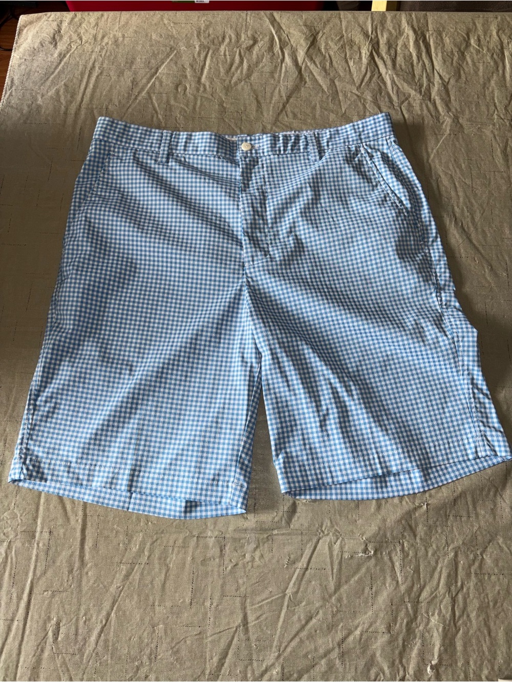 FootJoy Golf Shorts Men’s Size 36 Blue White Gingham Plaid Performance Golf